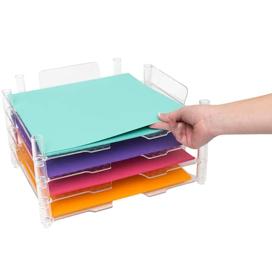 We R Memory Keepers® Clear Stackable Acrylic Paper Trays, 4ct. | Michaels